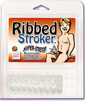 Ribbed Stroker Reversible Textured Masturbator Sleeve Clear