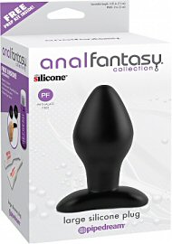 Anal Fantasy Collection Large Silicone Plug Black - 4.25